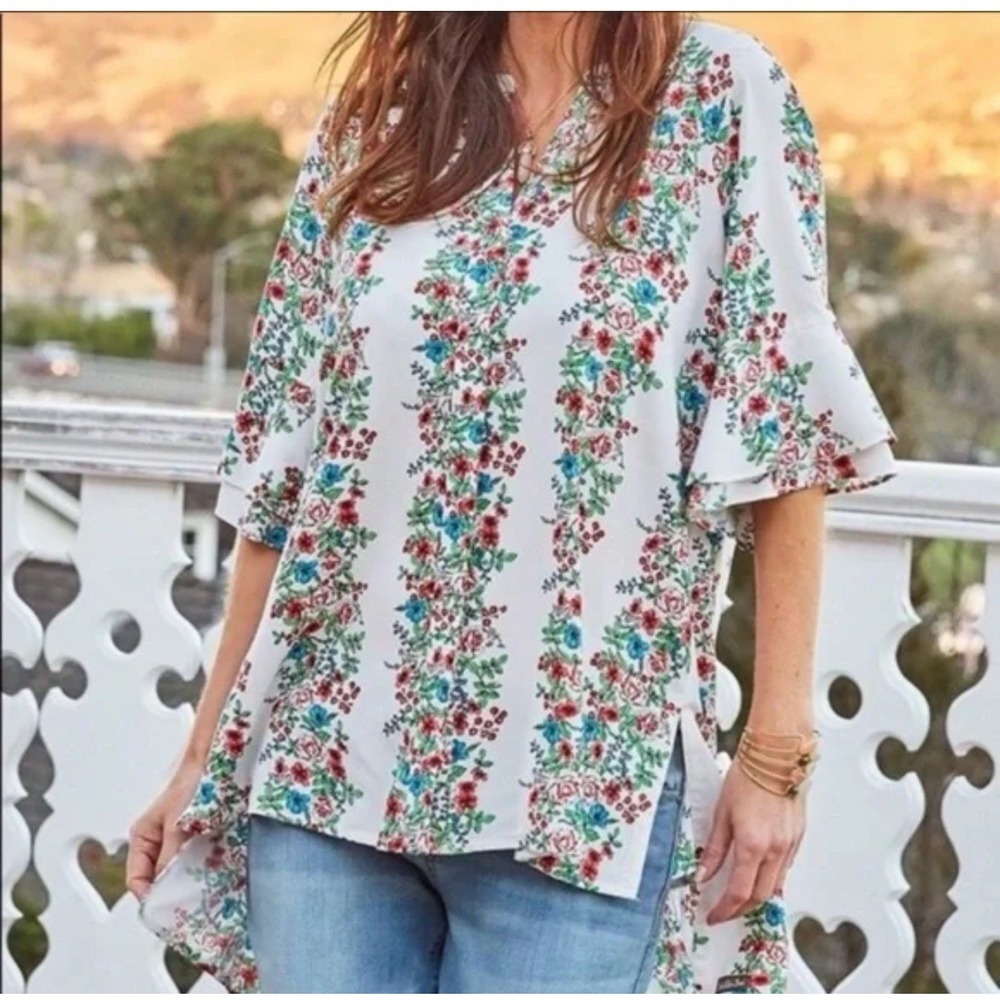 Matilda Jane Our Atlas Top Womens Size XL Floral Wish You Were Here